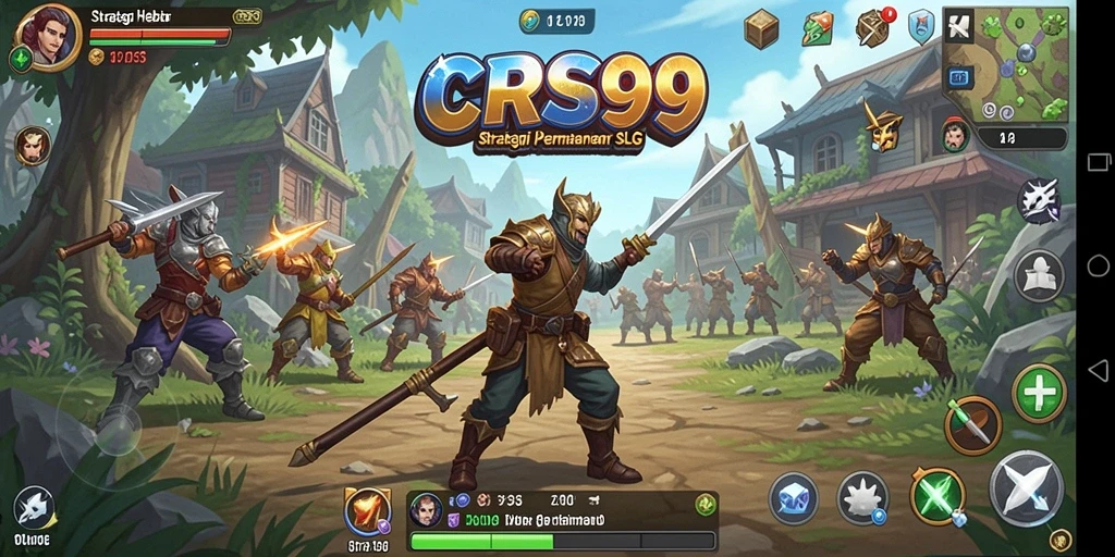 Screenshot utama CRS99 menampilkan intensitas pertempuran strategi yang memukau.