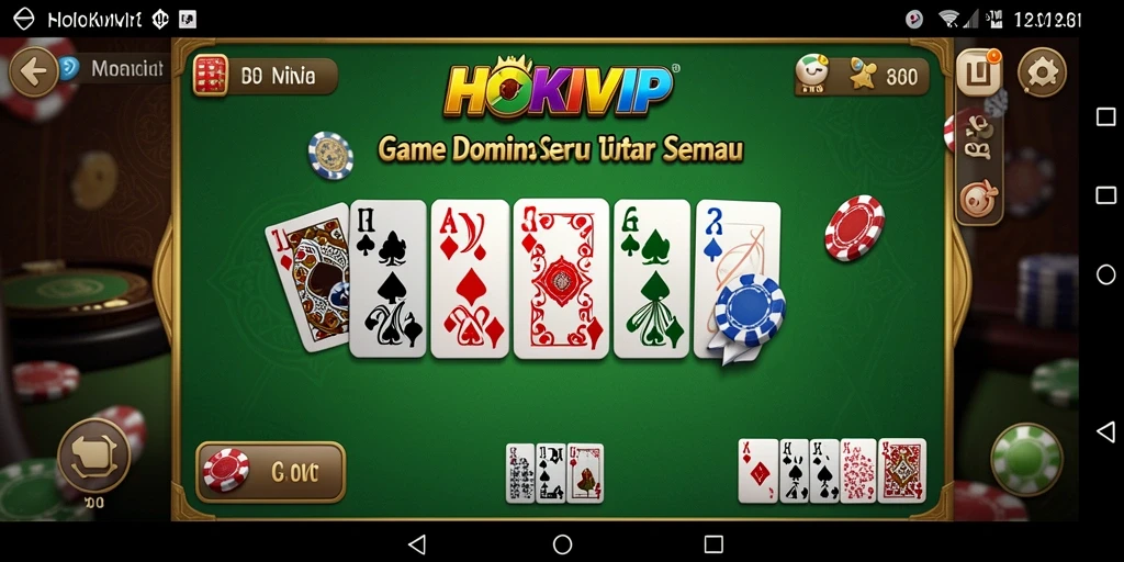 Tampilan screenshot HOKIVIP menunjukkan keseruan permainan Domino.