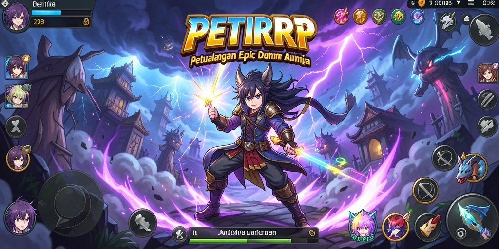 Tampilan gameplay menarik dari PETIRRP dengan karakter anime.
